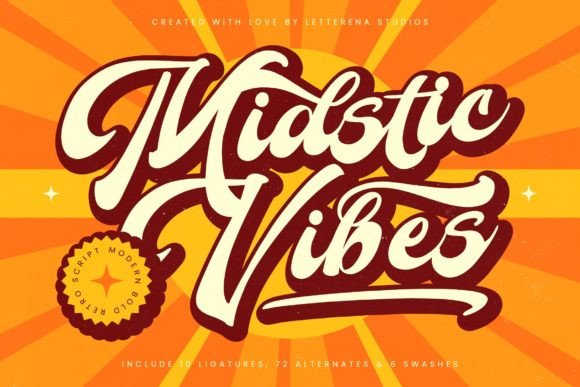 Midstic Vibes: A Bold Retro Script That Elevates Digital Branding