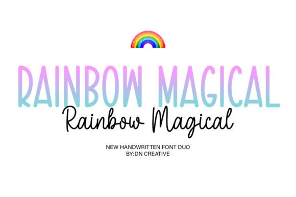Rainbow Magical Duo: A Delicate Script + Sans Serif Font for Digital Branding